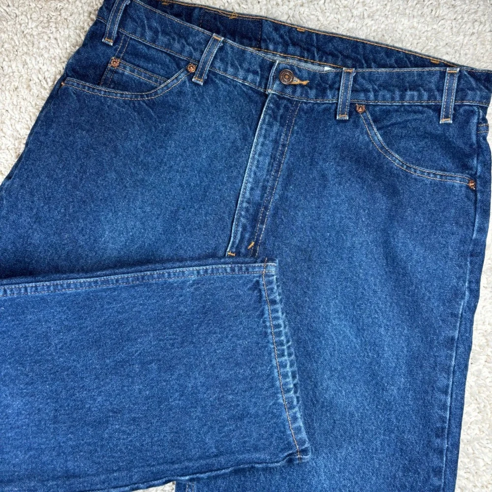 Vtg Levi's Mens Jeans 505 Regular Fit Straight Leg W36 L32 Blue Orange Tab Y2K